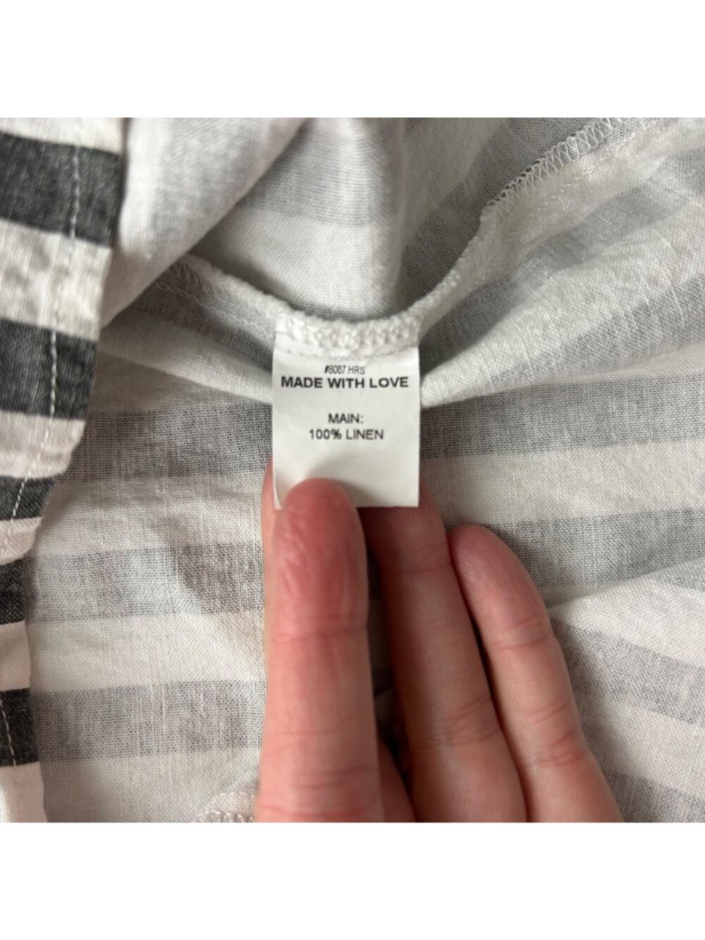Shy Velvet Black Striped Linen Cami Dress S - Picture 5 of 7